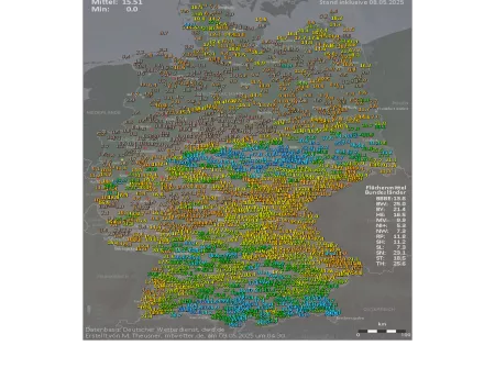 Niederschlagssummen Deutschland