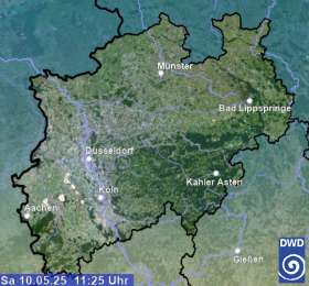 Regenradar Deutschland West Düsseldorf, Köln, Aachen, Münster